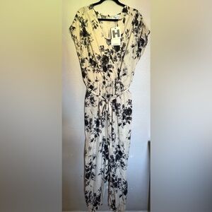 Harper Cream and Black Floral Jumpsuit